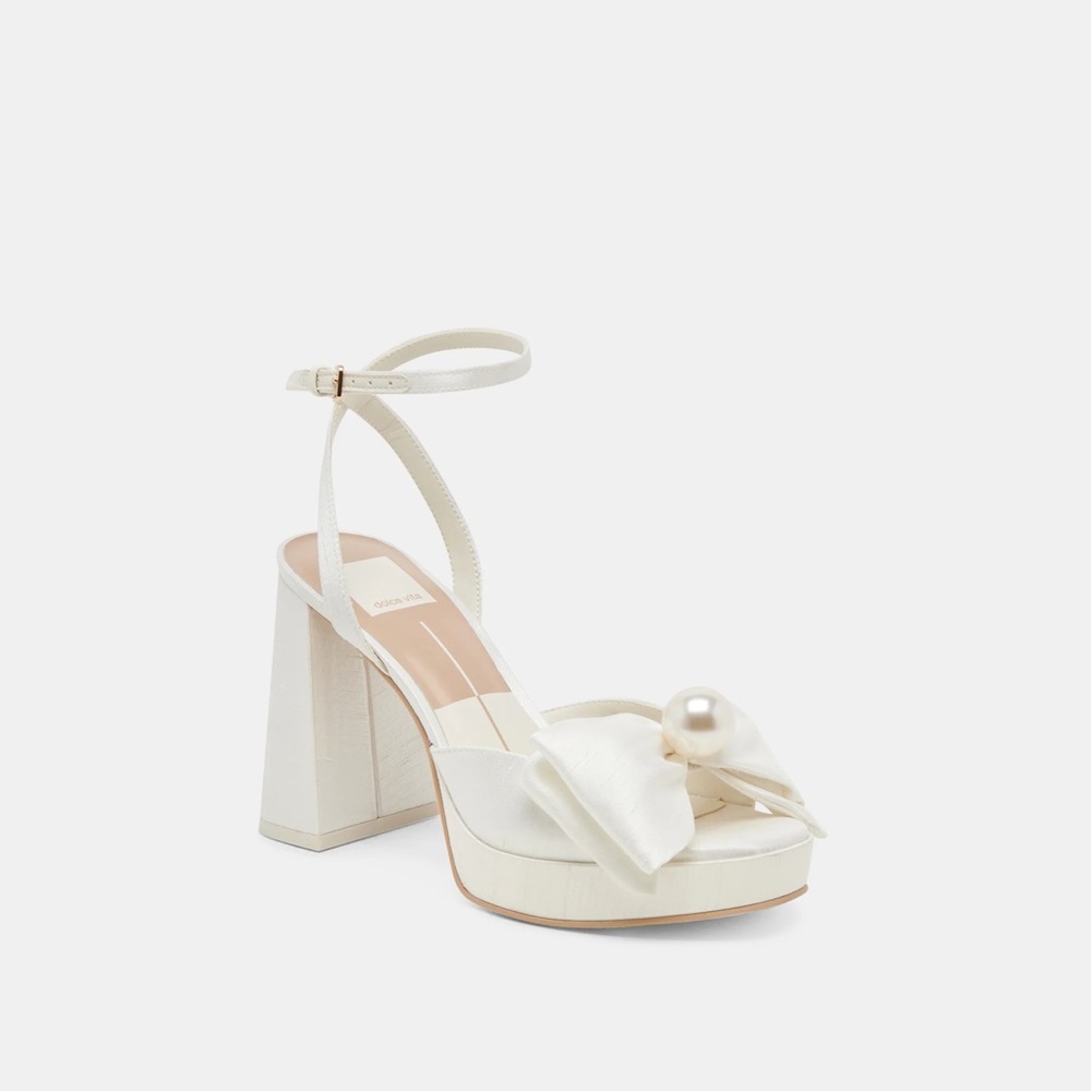 Dolce Vita Patton Heels Ivory Satin Bridal Shoes